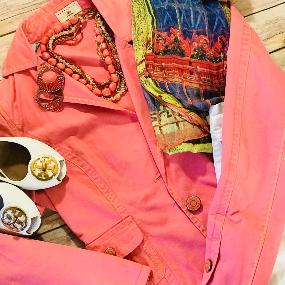 Peach brushed cotton blazer